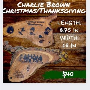 DOUBLE SIDED CHARLIE BROWN CHRISTMAS/ THANKSGIVING